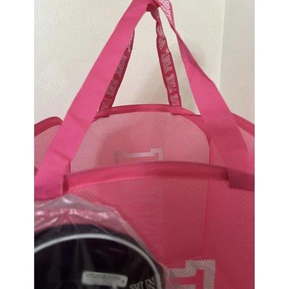 Victoria's Secret Pink Popup Mesh Laundry Basket + Lingerie Wash Black Bag - Picture 3 of 3